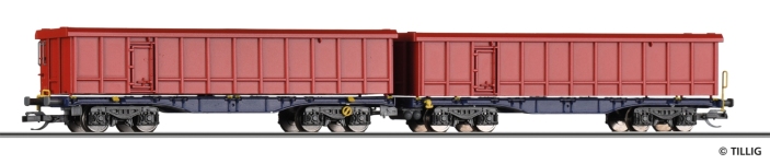 Tillig 15081 - TT - Doppeltragwagen InnoWaggon mit ScrapTainern, VTG , Ep. VI